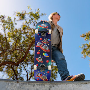 Cosmic Kittens in Alien Spaceship UFO Sci-fi Scene Persoonlijk Skateboard