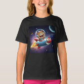 Cosmic Kitty Rocket Ride Funny Space Cat Adventure T-shirt (Voorkant)