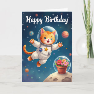 Cosmic Kitty Verjaardagskaart Kaart
