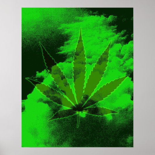 Cosmic Leaf: Neon Dreamscape Poster (Voorkant)