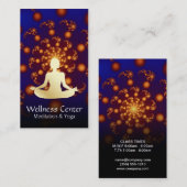 Cosmic | Levendige, gouden lotus Visitekaartje (Voorkant / Achterkant)