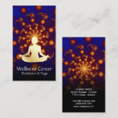 Cosmic | Levendige, gouden lotus Visitekaartje (Voorkant / Achterkant)