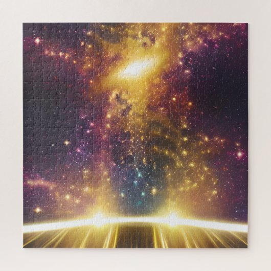 Cosmic light speed galaxster dimensie landschap legpuzzel (Verticaal)