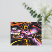 Cosmic Lightning Abstract Briefkaart (Staand voorkant)