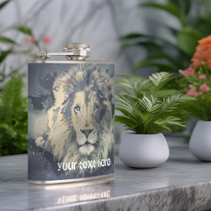 COSMIC LION KING   Aangepaste flessen met vinylvlo Heupfles