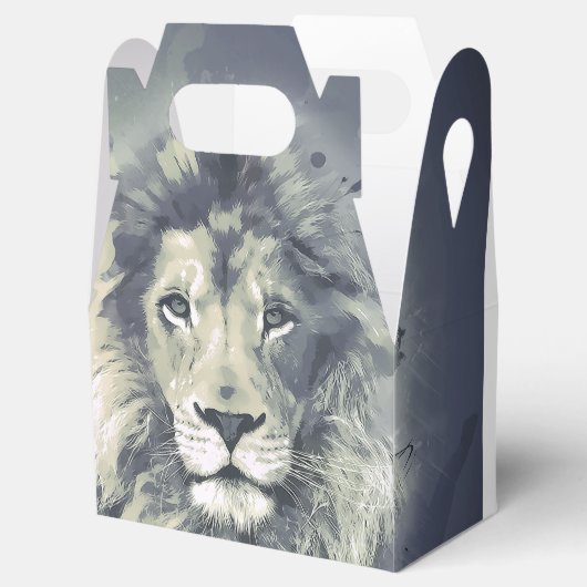 COSMIC LION KING | Aangepaste Gable Favor Cadebox Bedankdoosjes (Geopend)