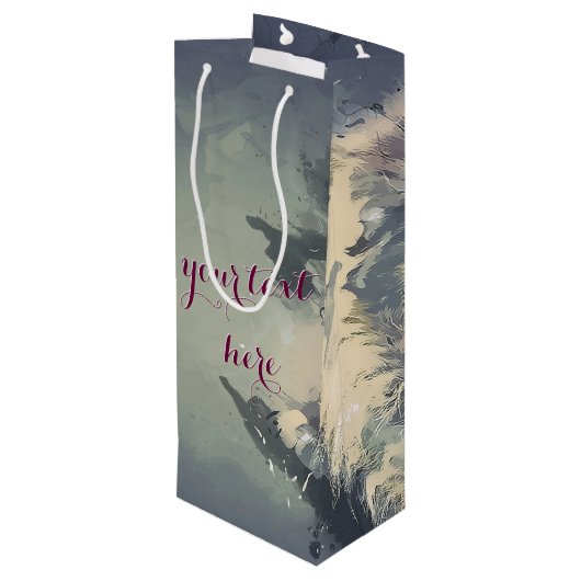 COSMIC LION KING | Aangepaste Gift Bag — Wijn Cadeautas (Achterkant Gekanteld)