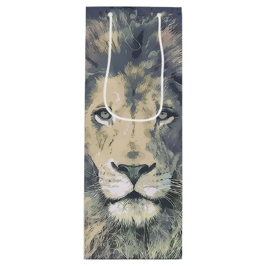 COSMIC LION KING | Aangepaste Gift Bag — Wijn Cadeautas (Voorkant)