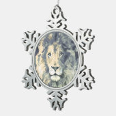 COSMIC LION KING | Pewter Snowflake Ornament (Rechts)