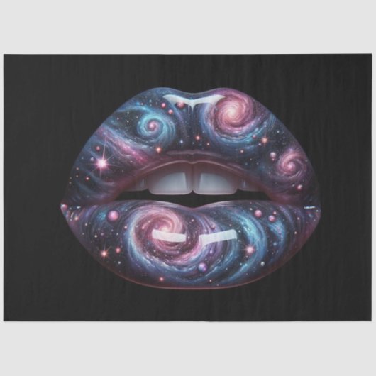 Cosmic Lips Pop Art Surrealisme Decoupage Papier (Voorkant)