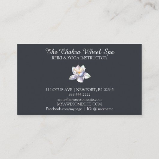 *~* Cosmic Lotus Celestial Chakra Symbolen Cosmos Visitekaartje (Achterkant)