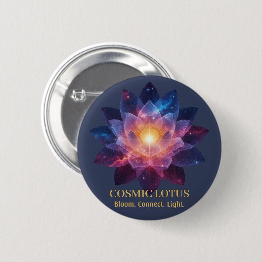 Cosmic Lotus Flower | Galaxy Bloom Energy Ronde Button 5,7 Cm (Voorkant /achterkant)