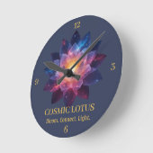 Cosmic Lotus Flower - Galaxy Bloom Energy Ronde Klok (Hoek)