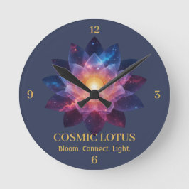 Cosmic Lotus Flower - Galaxy Bloom Energy Ronde Klok