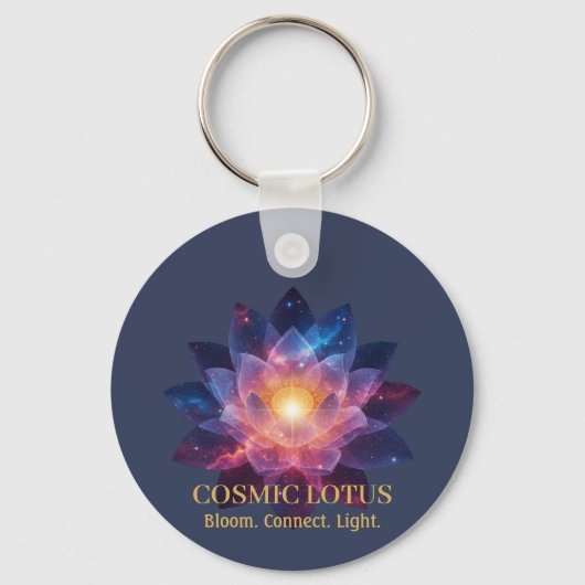 Cosmic Lotus Flower | Galaxy Bloom Energy Sleutelhanger (Voorkant)