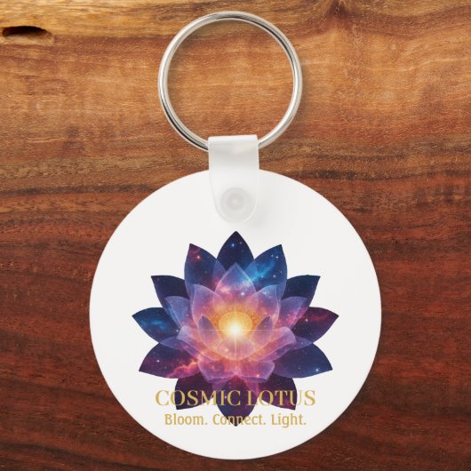 Cosmic Lotus Flower | Galaxy Bloom Energy Sleutelhanger (Achterkant)