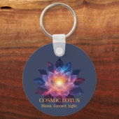 Cosmic Lotus Flower | Galaxy Bloom Energy Sleutelhanger (Voorkant)
