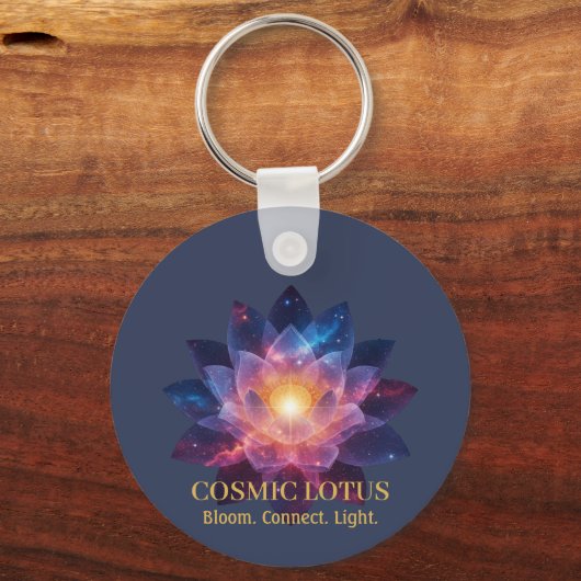 Cosmic Lotus Flower | Galaxy Bloom Energy Sleutelhanger (Voorkant)