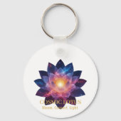Cosmic Lotus Flower | Galaxy Bloom Energy Sleutelhanger (Achterkant)