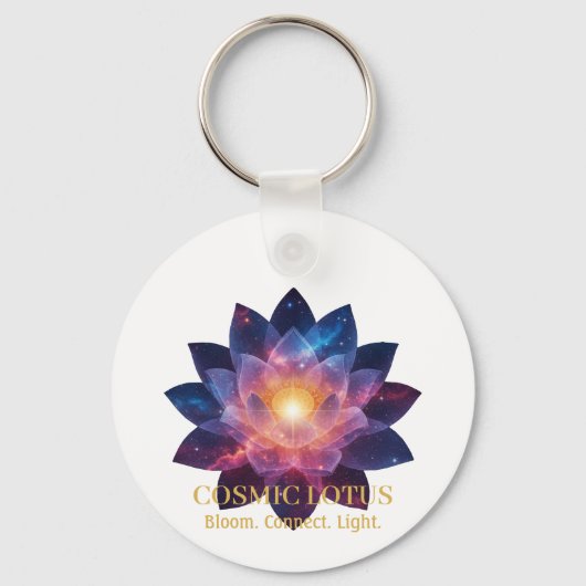 Cosmic Lotus Flower | Galaxy Bloom Energy Sleutelhanger (Achterkant)