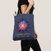 Cosmic Lotus Flower | Galaxy Bloom Energy Tote Bag (Dichtbij)