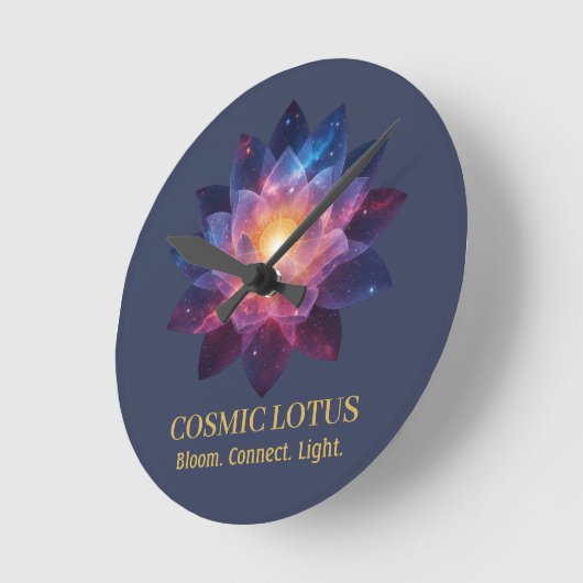 Cosmic Lotus Flower | Galaxy Bloom (NO NUMBERS) Ronde Klok (Hoek)