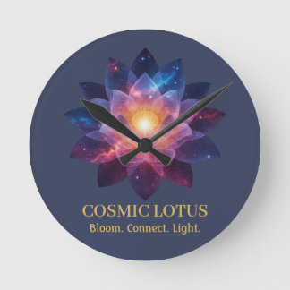 Cosmic Lotus Flower | Galaxy Bloom (NO NUMBERS) Ronde Klok