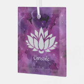 Cosmic Lotus Flower in Magenta Galaxy Glas Ornament (Voorkant links)
