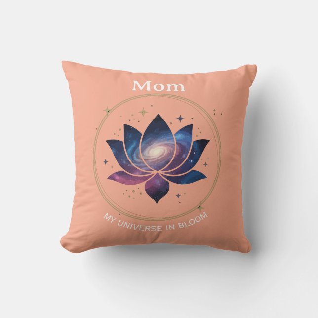 Cosmic Lotus Flower Mom Bloom Kussen (Voorkant)