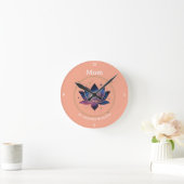 Cosmic Lotus Flower Mom Bloom Ronde Klok (Huis)