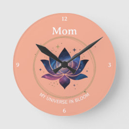 Cosmic Lotus Flower Mom Bloom Ronde Klok