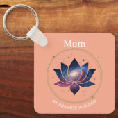 Cosmic Lotus Flower Mom Bloom Sleutelhanger (Voorkant)