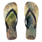 Cosmic Lotus Mandala Boho Teenslippers (Voetbed)