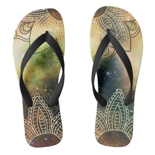 Cosmic Lotus Mandala Boho Teenslippers (Voetbed)