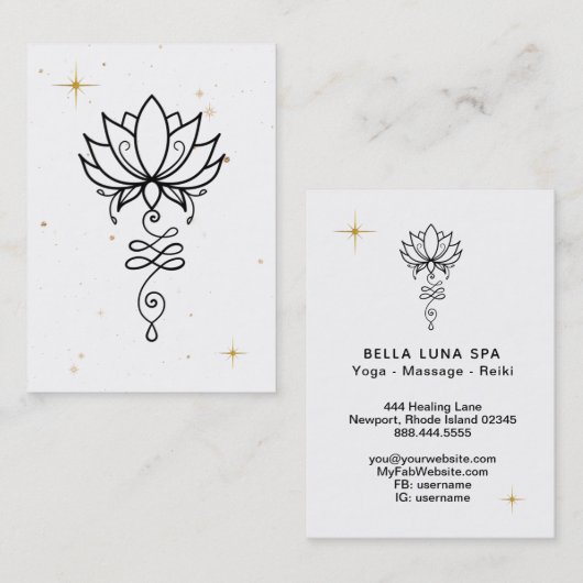*~* Cosmic Lotus Nirvana Sacred Geometry Business Visitekaartje (Voorkant / Achterkant)