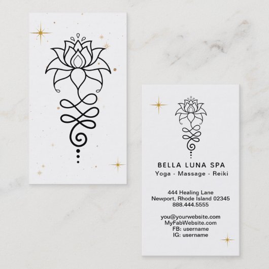 *~* Cosmic Lotus + Nirvana - Sacred Geometry Visitekaartje (Voorkant / Achterkant)