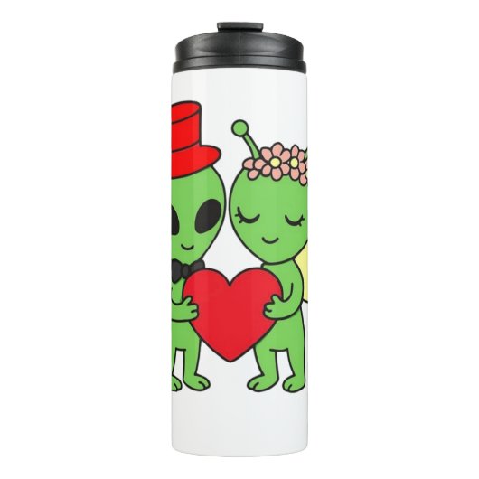 Cosmic Love: Alien Bride and Groom Wedding Martian Thermosbeker (Voorkant)