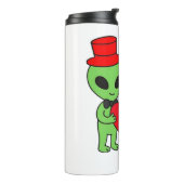Cosmic Love: Alien Bride and Groom Wedding Martian Thermosbeker (Gedraaid links)