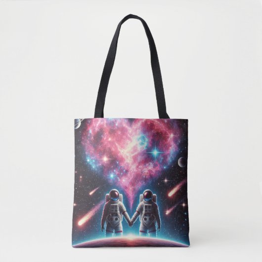 Cosmic Love Astronaut Canvas tas (Voorkant)