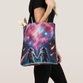 Cosmic Love Astronaut Canvas tas (Dichtbij)