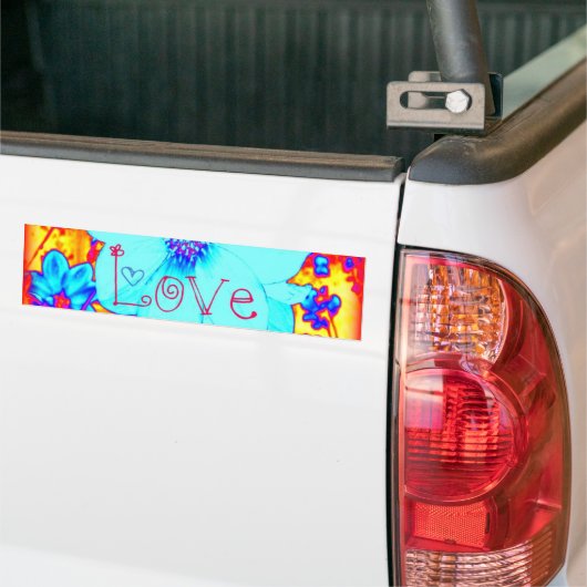 Cosmic Love Psychedelic Flower Bumpersticker (Op Truck)