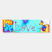 Cosmic Love Psychedelic Flower Bumpersticker (Voorkant)