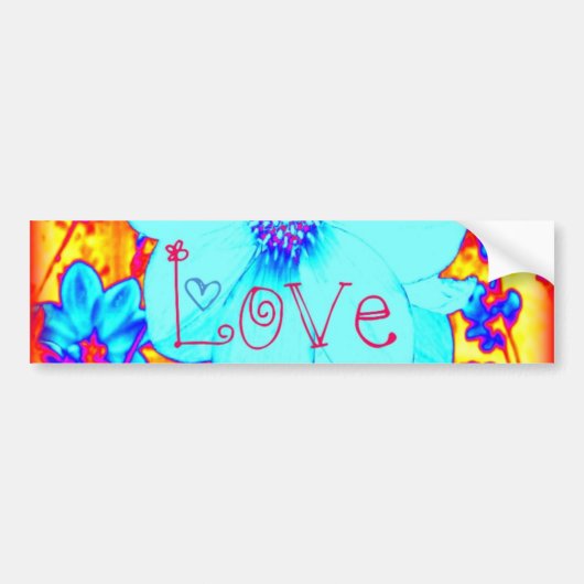 Cosmic Love Psychedelic Flower Bumpersticker (Voorkant)
