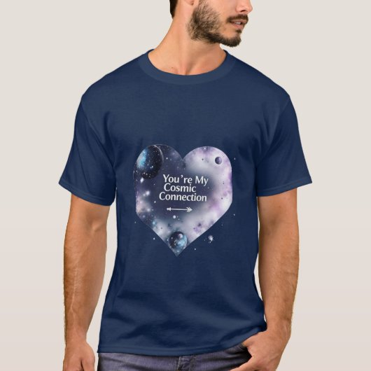 Cosmic Love – Romantisch ontwerp met Galaxy-thema T-shirt (Voorkant)