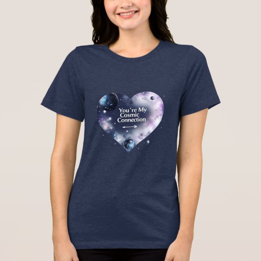 Cosmic Love Tri-Blend voor vrouwen – Galaxy Thema Tri-Blend Shirt (Voorkant)