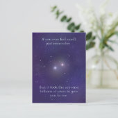 Cosmic Love Two Stars Samen in het universum Briefkaart (Staand voorkant)