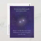 Cosmic Love Two Stars Samen in het universum Briefkaart (Voorkant / Achterkant)