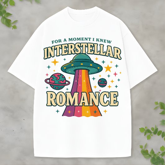 Cosmic Love: Unveiling the UFO and Space Romance T-shirt