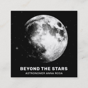 *~* Cosmic Luna Stars Full MOON Lunar Astronomie Vierkante Visitekaartje