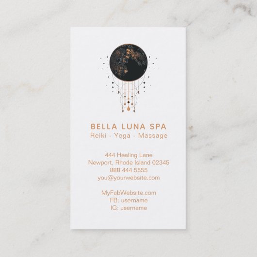 *~* Cosmic Lunar Universe Shaman Moon Visitekaartje (Achterkant)